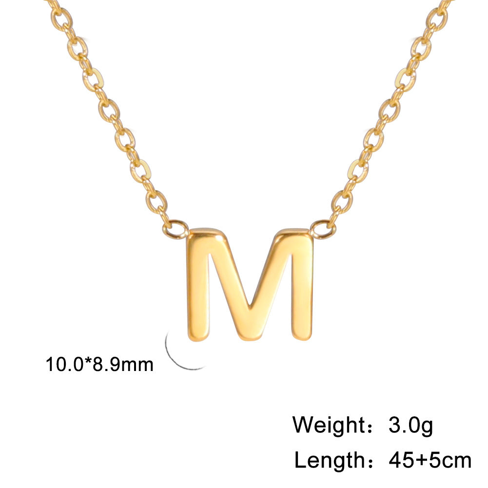 Fashion Alphabet Stainless Steel Necklace