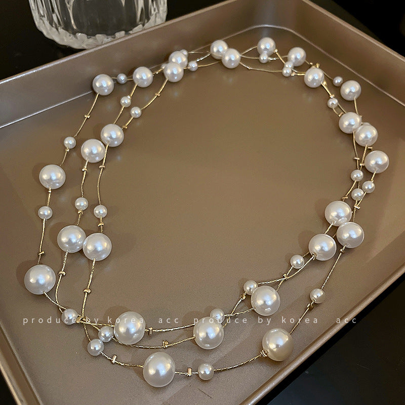 Pearl Multilayer Collarbone Chain
