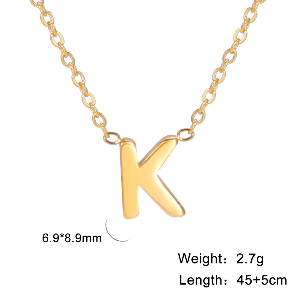 Fashion Alphabet Stainless Steel Necklace