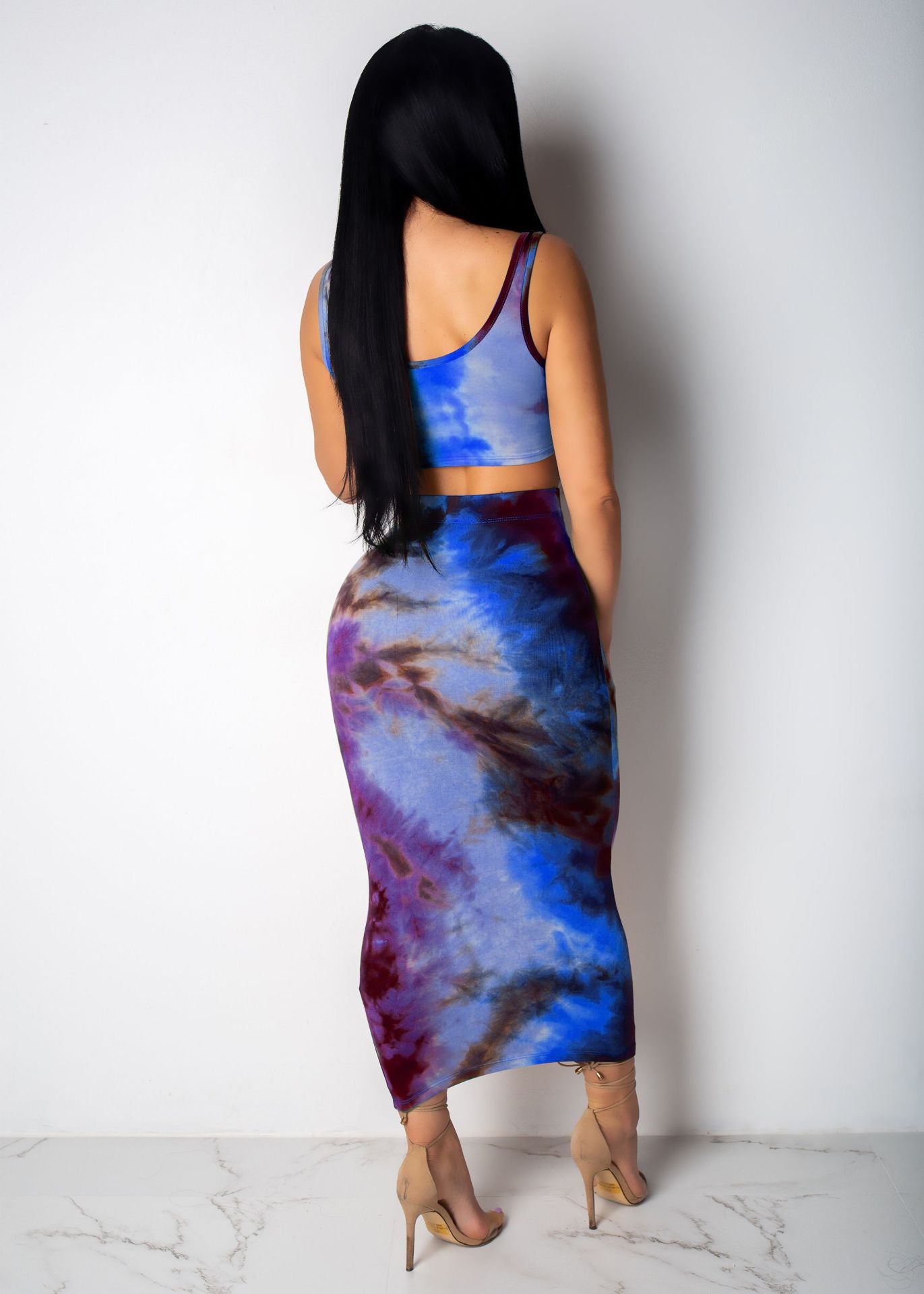Tye Dye Two-piece Sexy Printed Midi Dress