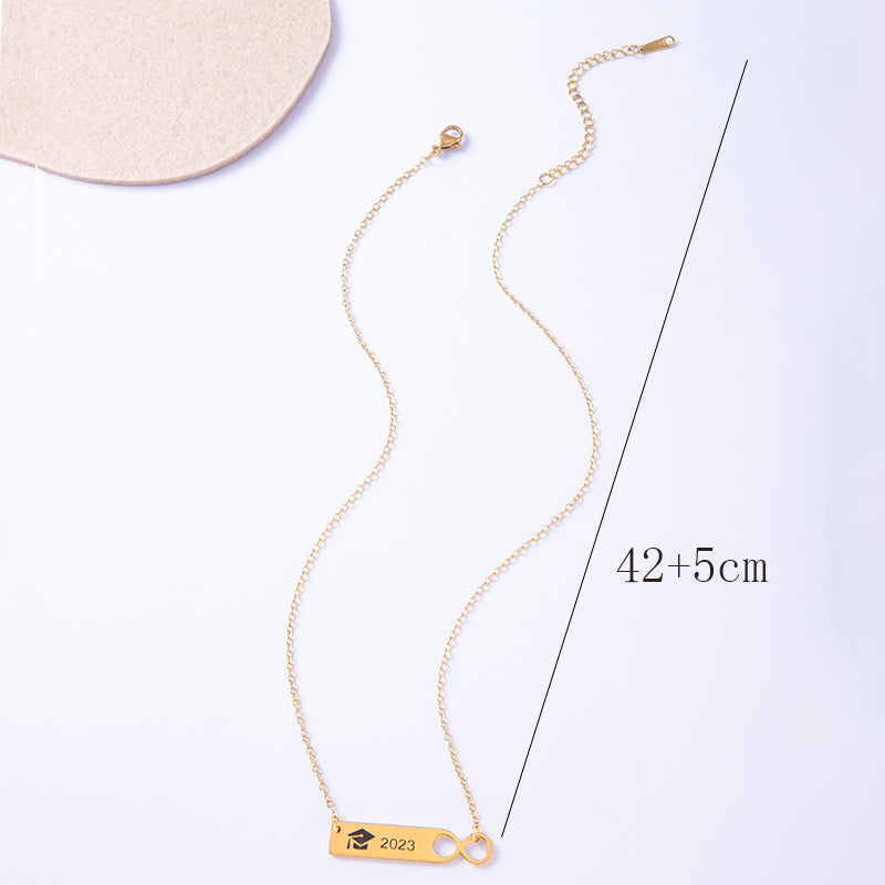 Class Of 2023 Necklace For Graduate Stainless Steel Infinity Symbol Graduation Necklace With Gift Card