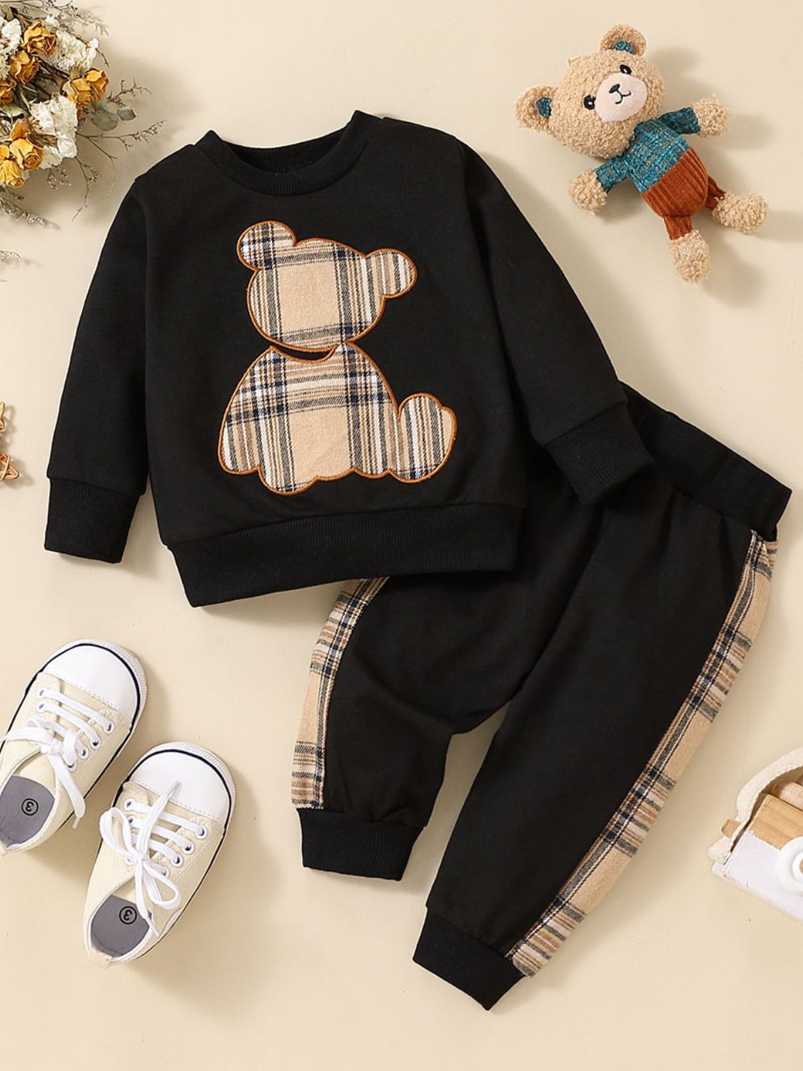 Baby Boy Bear Graphic Sweatshirt and Joggers Set