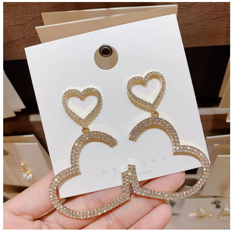 Diamond Heart Love Earrings