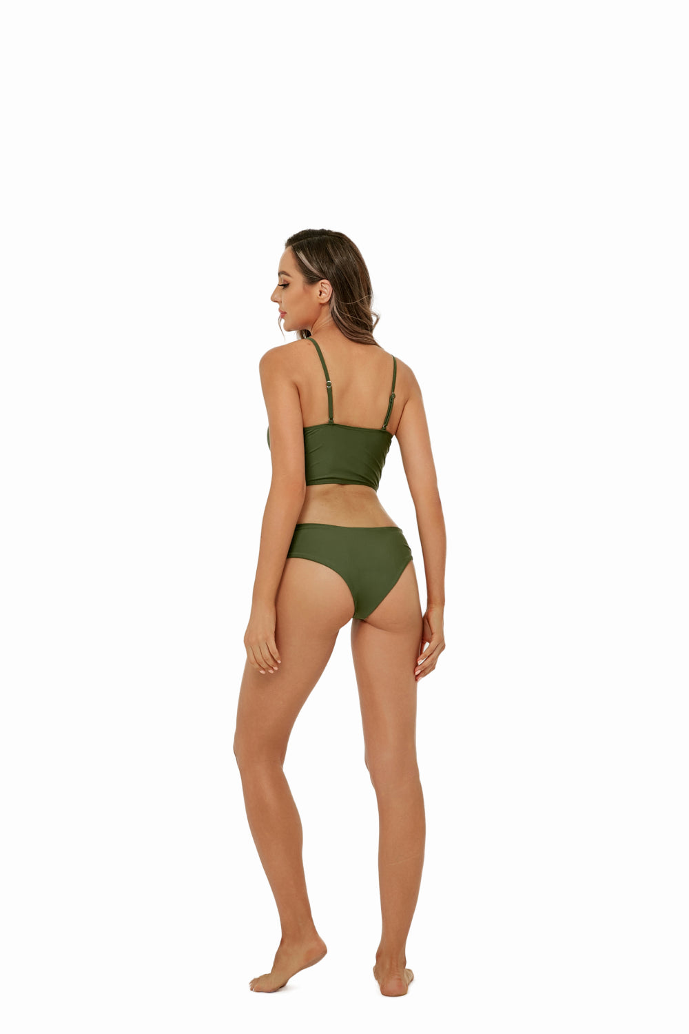 Ruched Detail Spaghetti Strap Bikini Set