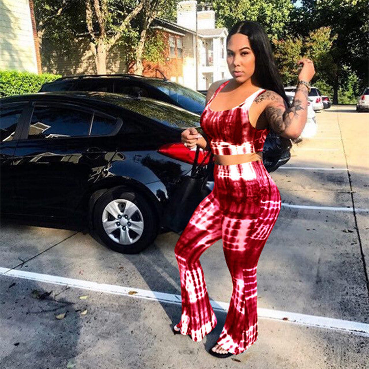 Women's Sexy Top & Pants Fashion Casual Printed Two Piece Set
