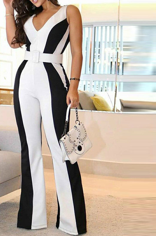 Sexy Black and White Jumpsuit