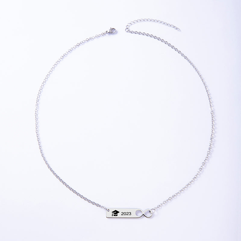 Class Of 2023 Necklace For Graduate Stainless Steel Infinity Symbol Graduation Necklace With Gift Card