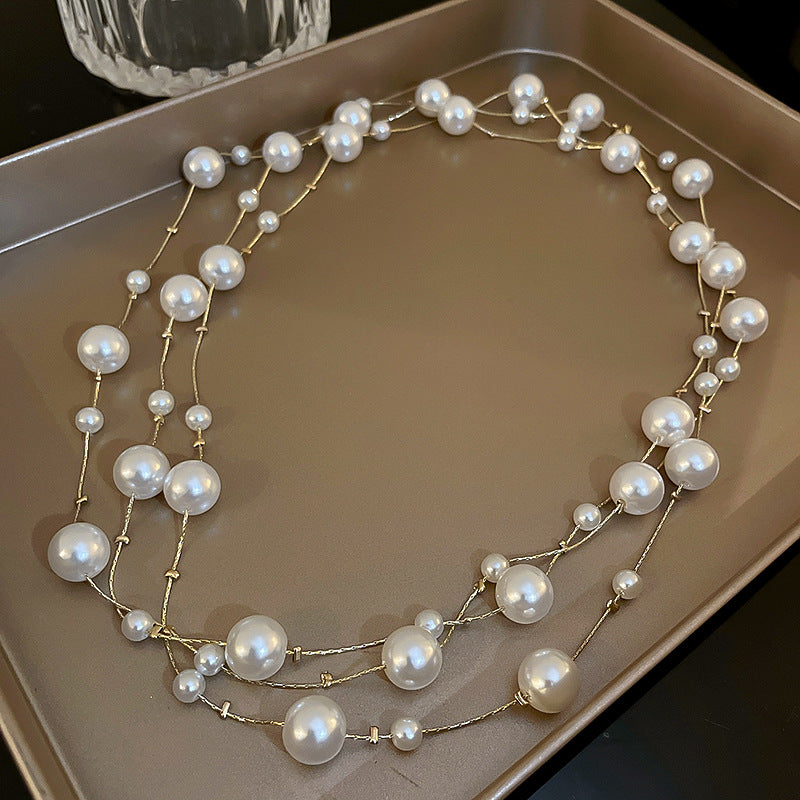 Pearl Multilayer Collarbone Chain
