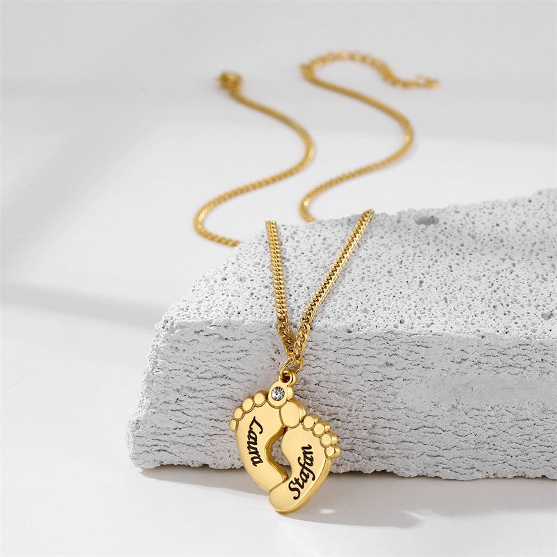 Stainless Steel Laser Carved Necklace