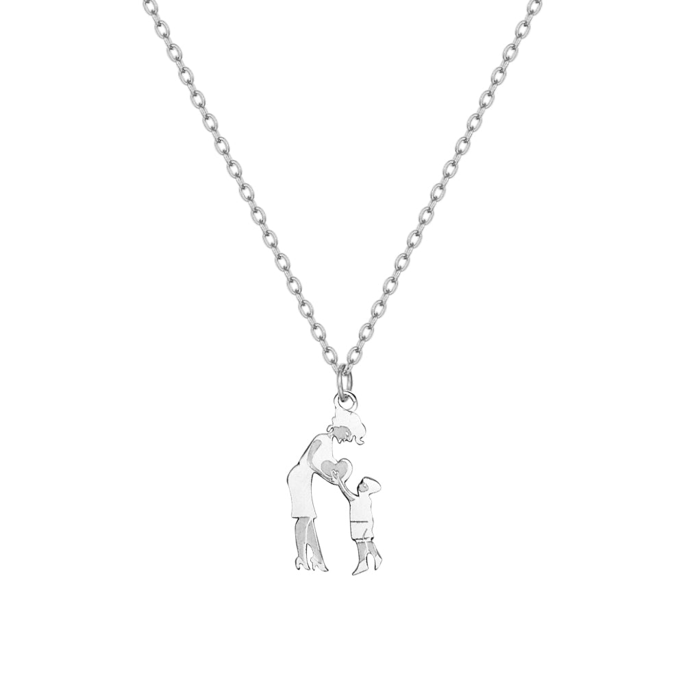 Stainless Steel Mother And Children Necklace
