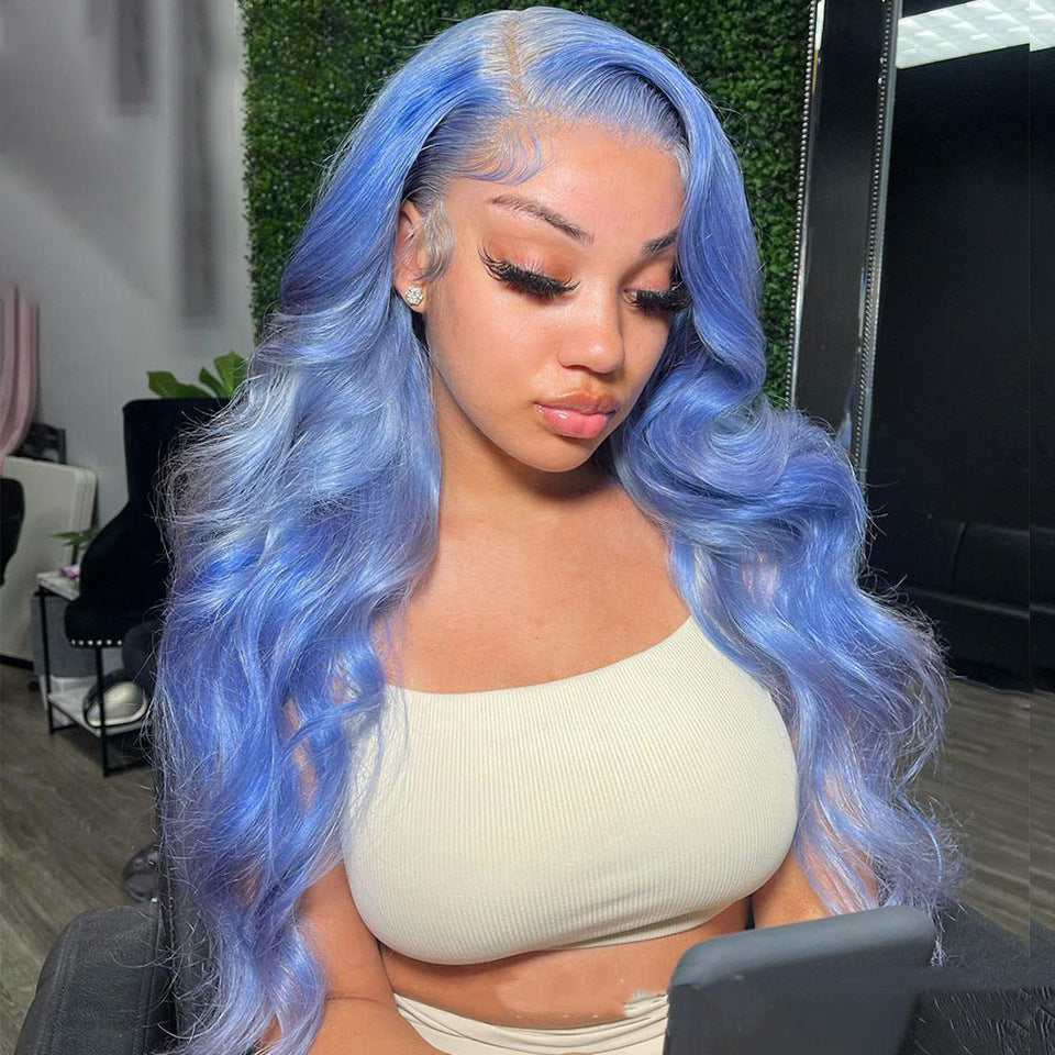 "Lavender Blue"Body Wave Human Hair Lace Front Wig