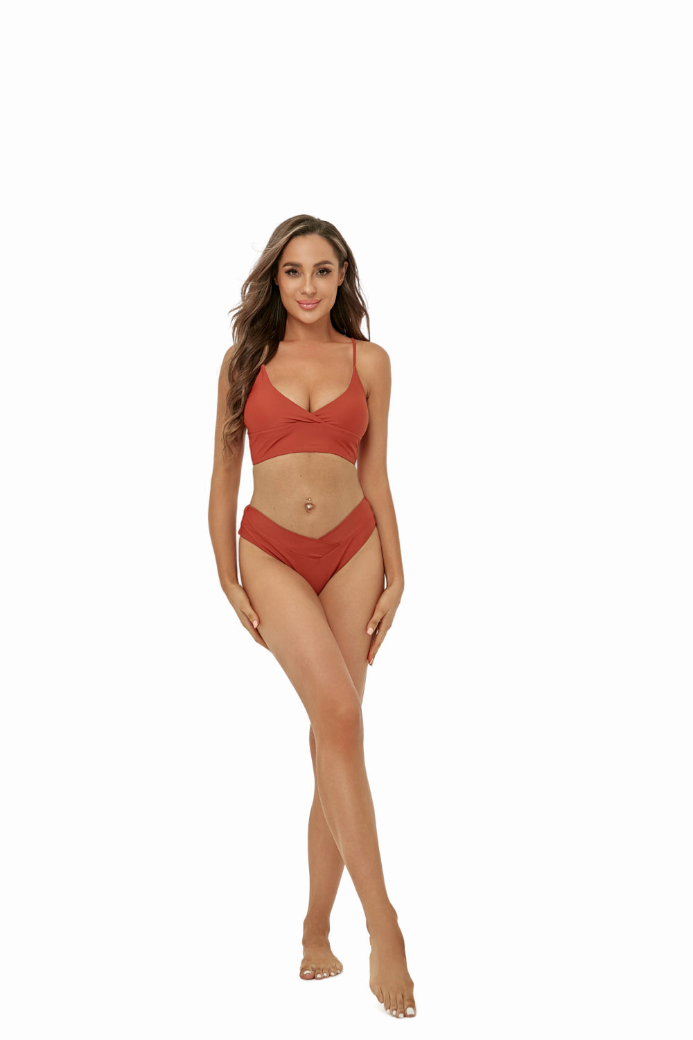 Ruched Detail Spaghetti Strap Bikini Set