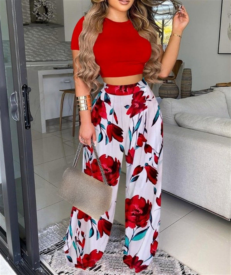 Women Flower Printed Two Piece Set