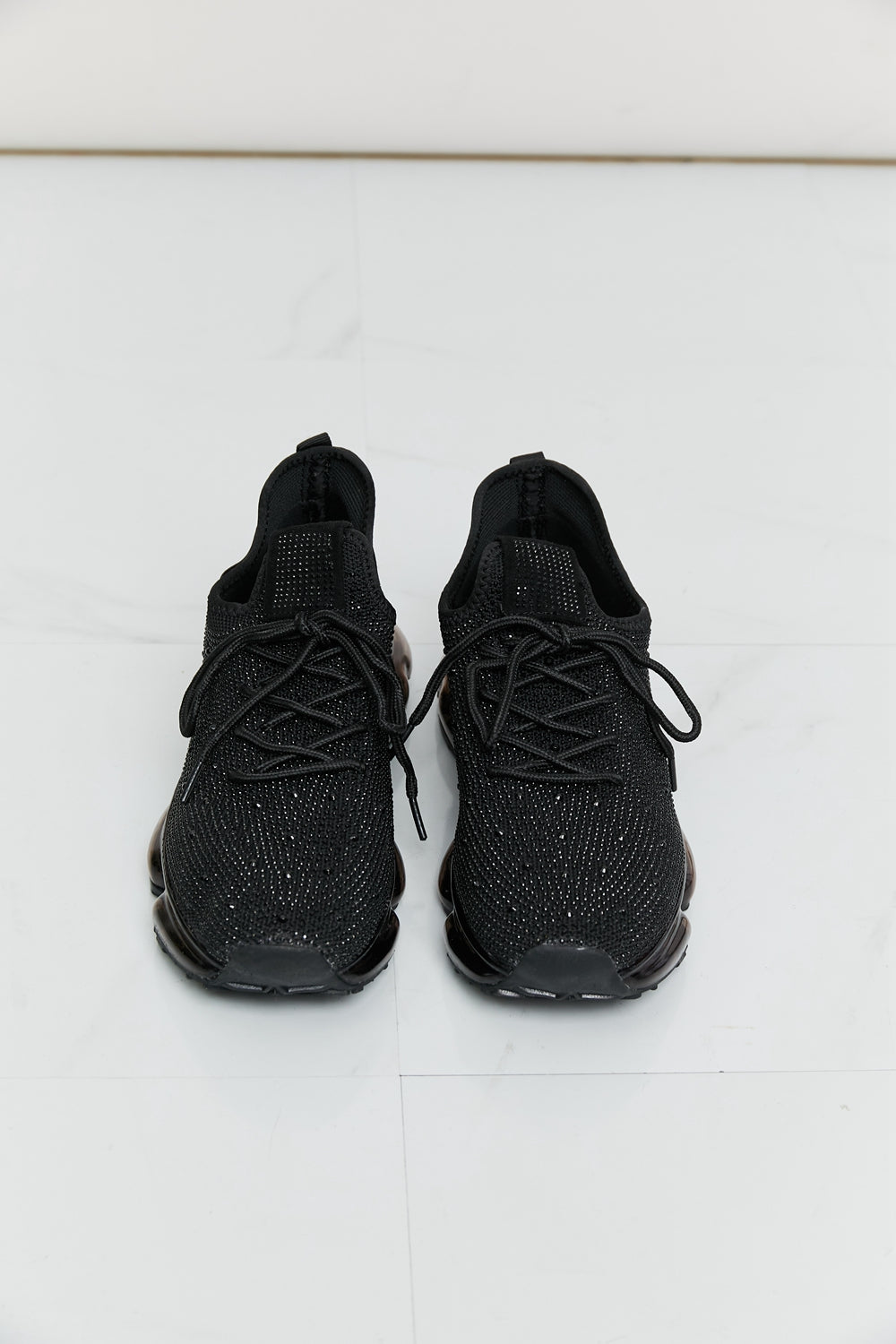 Forever Link Sports Lovers Rhinestone Lace-Up Sneakers