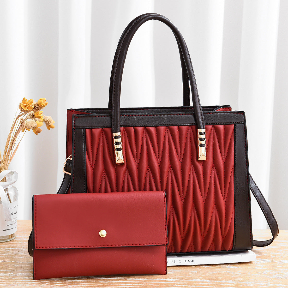 "Different World" Simple Fashion Large Purse & Matching Wallet