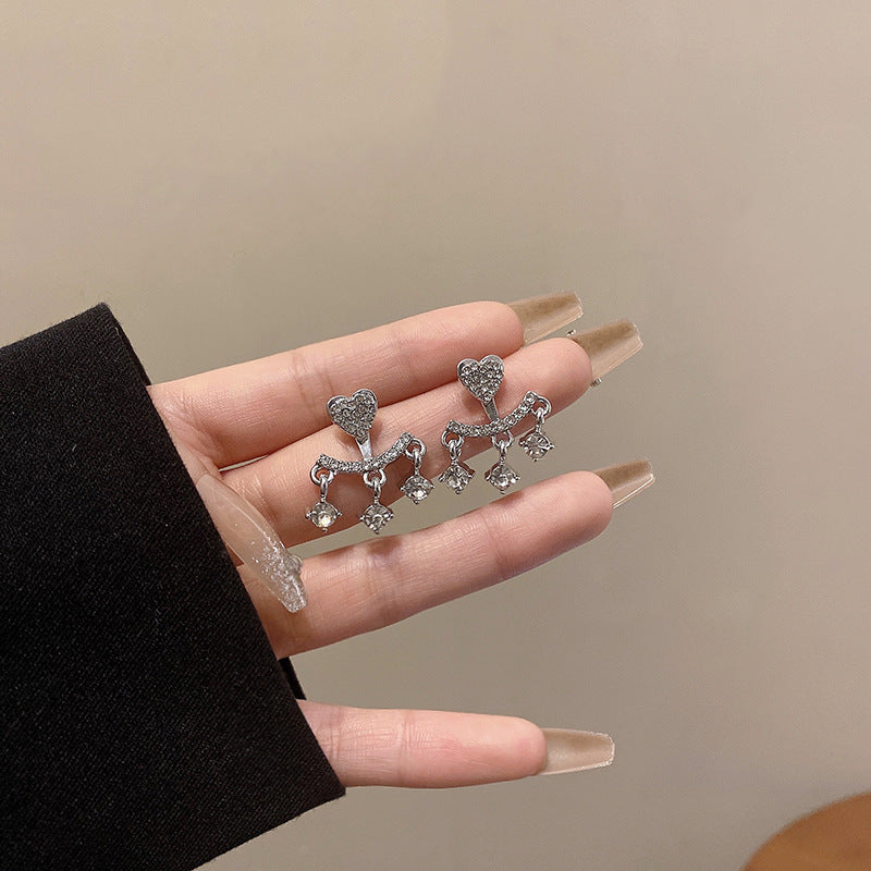 Fashion Versatile Diamond Love Earrings
