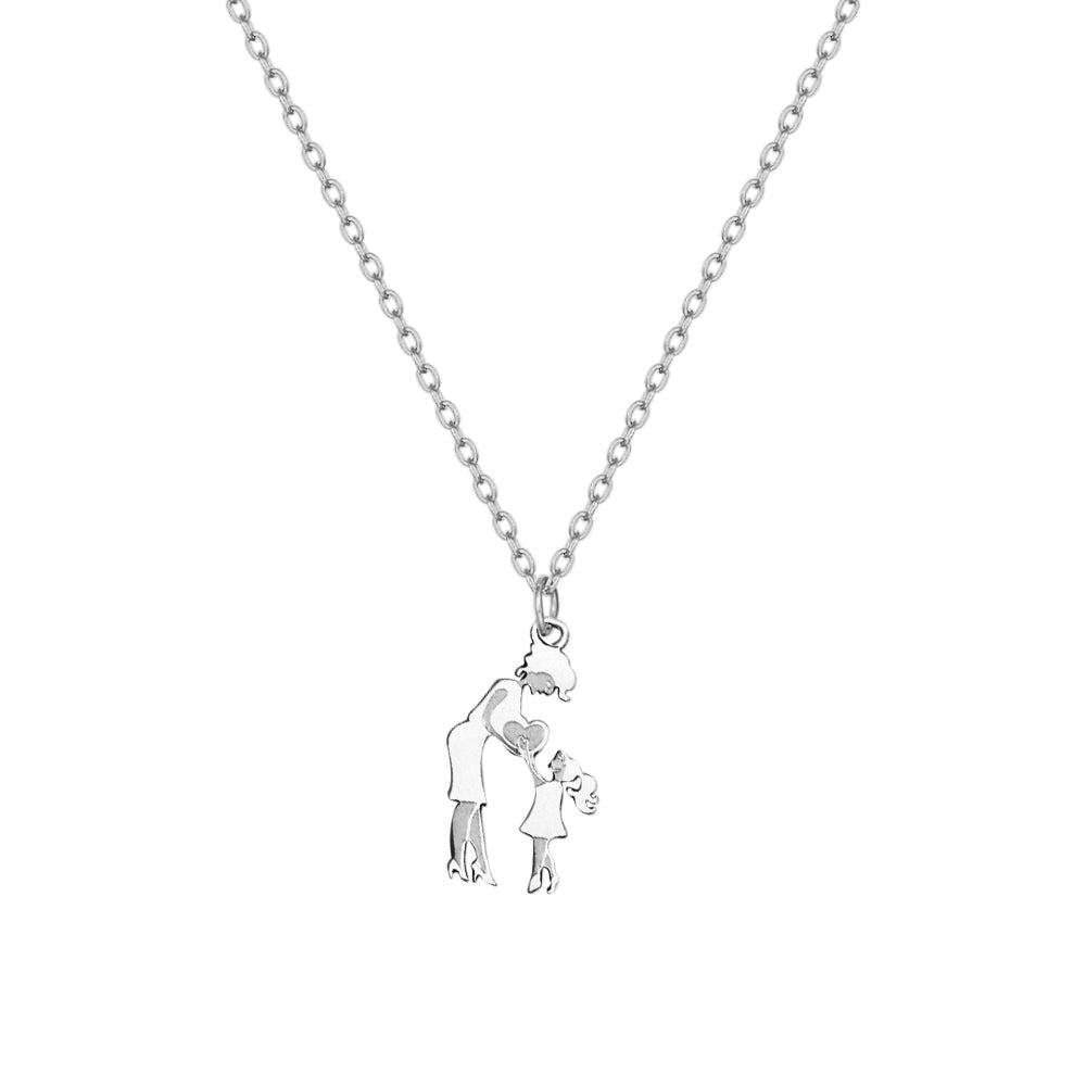 Stainless Steel Mother And Children Necklace