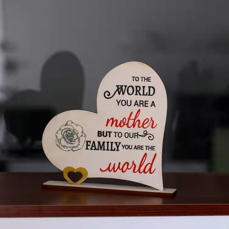 Mother's Day Wooden Heart Decoration Piece