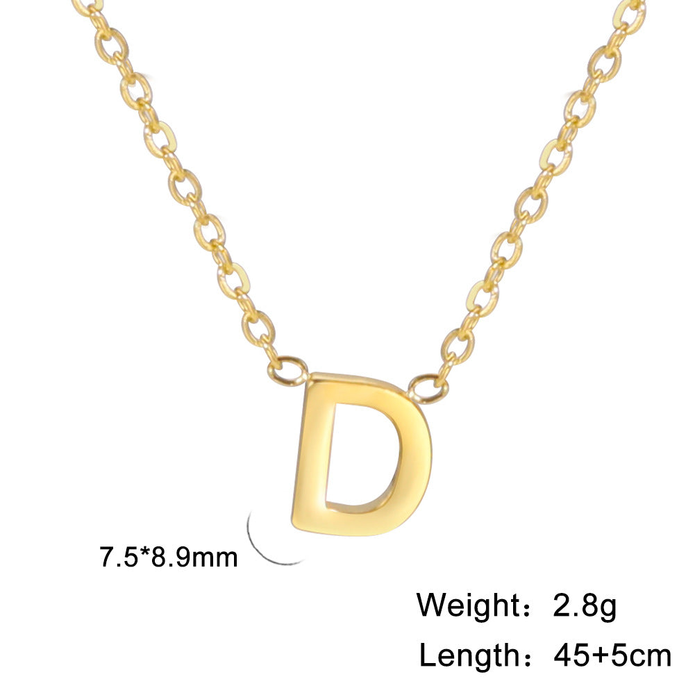 Fashion Alphabet Stainless Steel Necklace