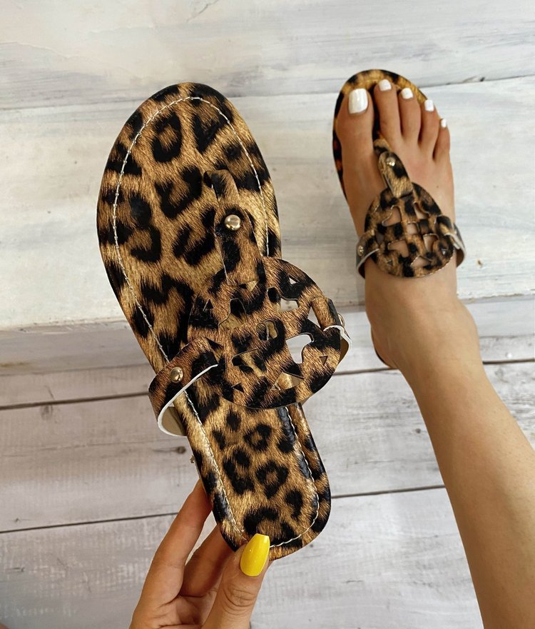 Leopard Print Sandals And Slippers For Women