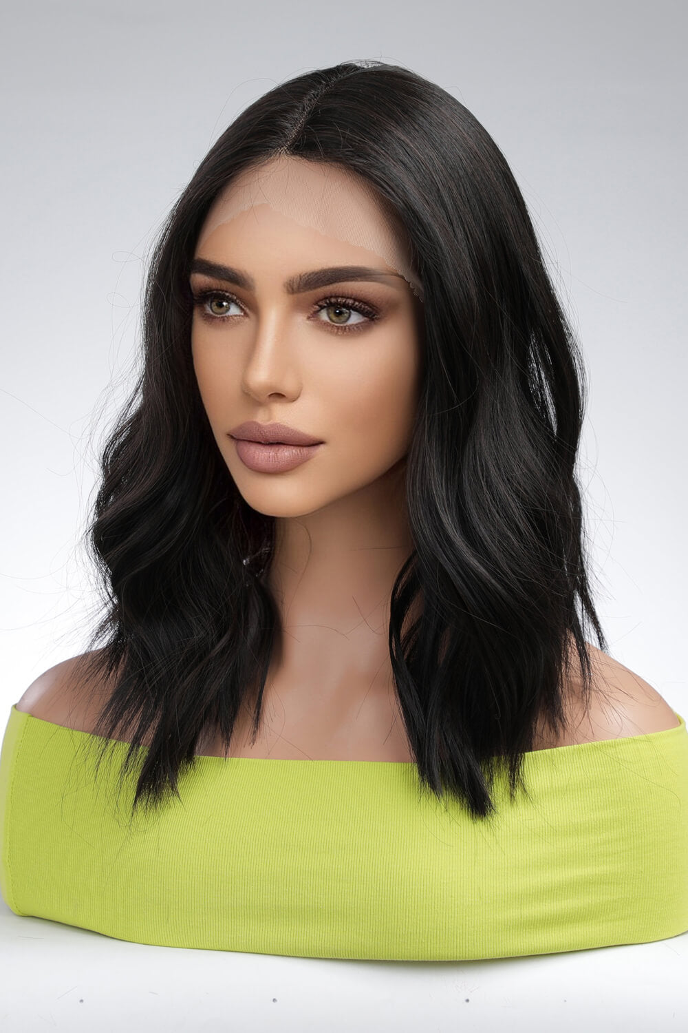 13*2" Lace Front Wigs Synthetic Mid-Length Wave 18" Heat Safe 150% Density