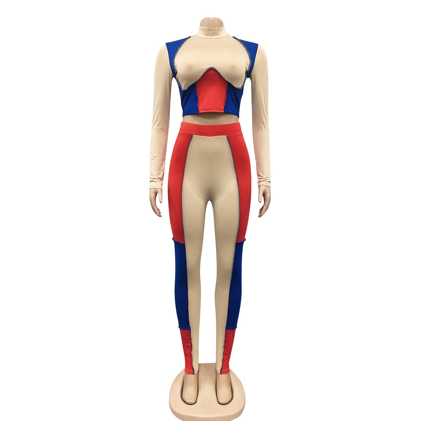 Women's Solid Color Slim Fit Sheath Sexy Tight Two-piece Suit