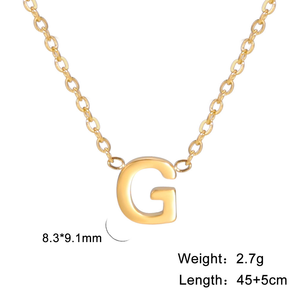 Fashion Alphabet Stainless Steel Necklace