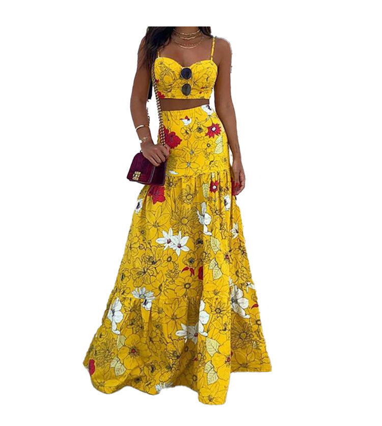 "Around The World" Floral Womens Two Piece Set