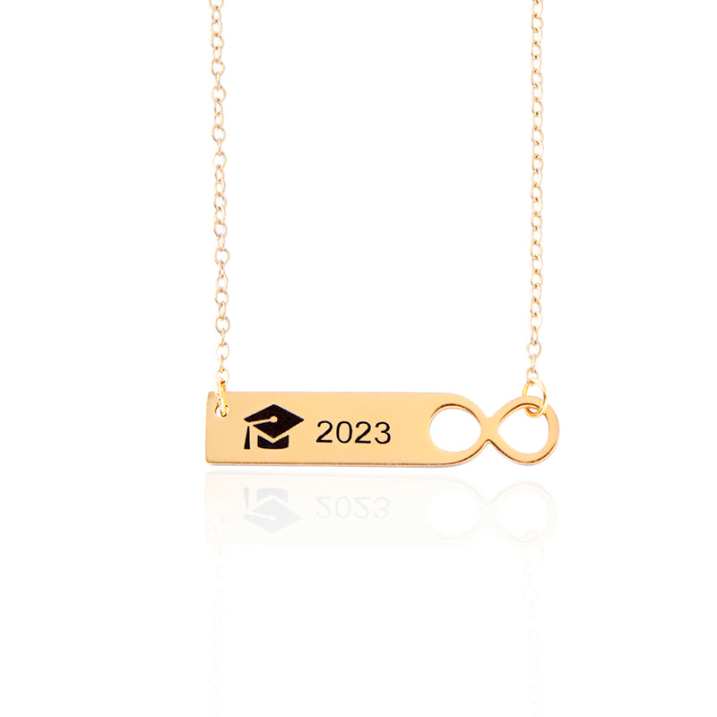 Class Of 2023 Necklace For Graduate Stainless Steel Infinity Symbol Graduation Necklace With Gift Card