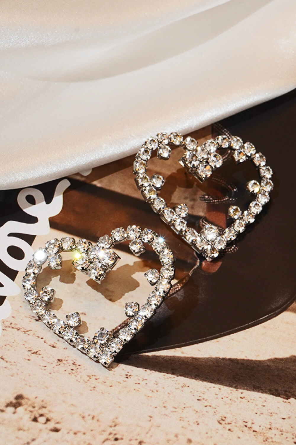 Rhinestone Heart Earrings