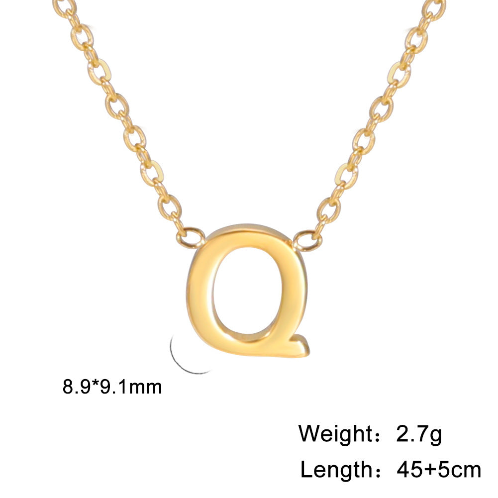 Fashion Alphabet Stainless Steel Necklace