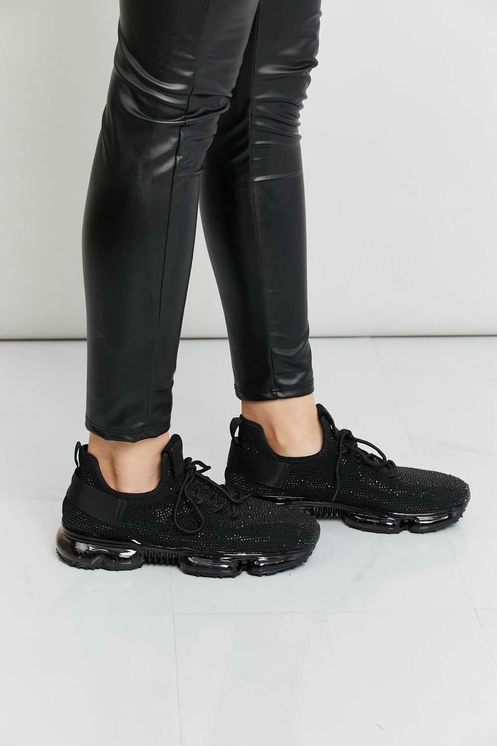 Forever Link Sports Lovers Rhinestone Lace-Up Sneakers