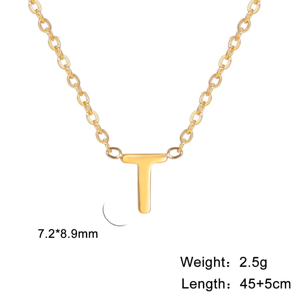 Fashion Alphabet Stainless Steel Necklace