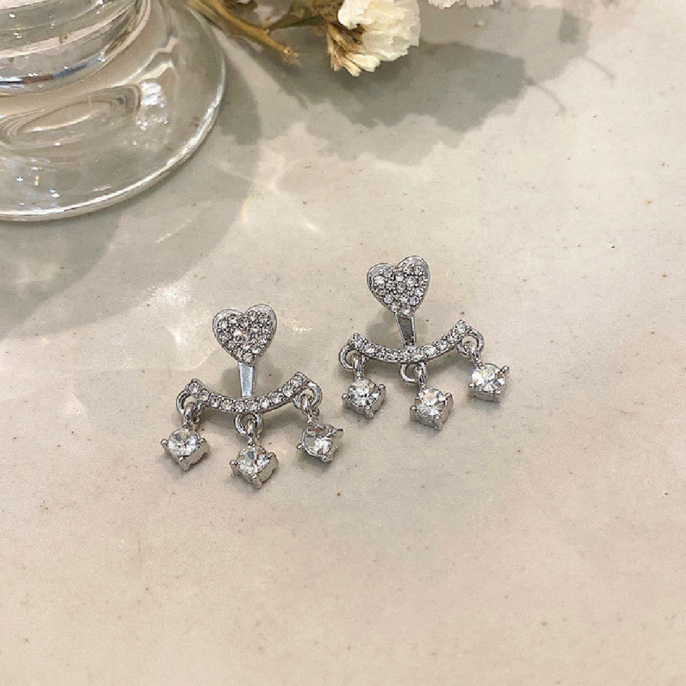 Fashion Versatile Diamond Love Earrings